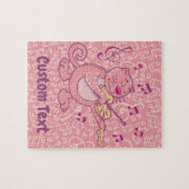 Rosa Katze mit Violine Jigsaw Puzzle (Horizontal)