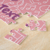 Rosa Katze mit Violine Jigsaw Puzzle (Seite)