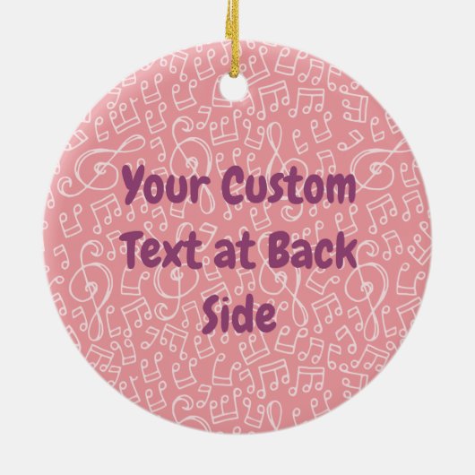 Rosa Katze mit Violine Keramik Ornament (Hinten)