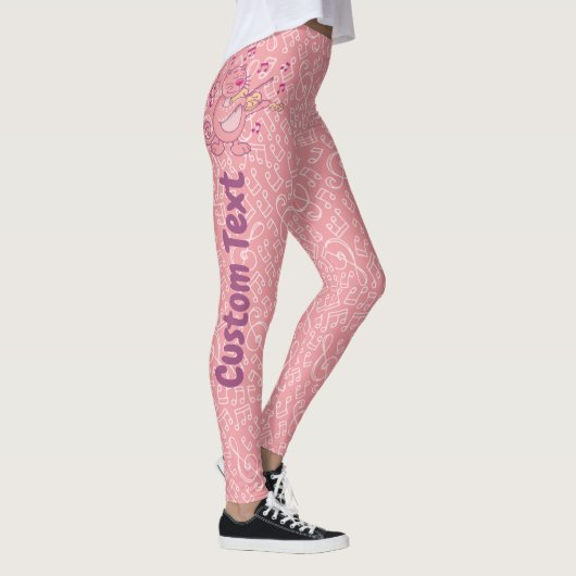 Rosa Katze mit Violine Leggings (Rechts)