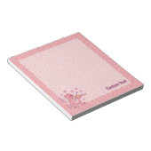 Rosa Katze mit Violine Notepad Notizblock (angewinkelt)