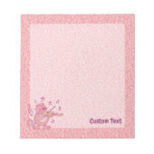 Rosa Katze mit Violine Notepad Notizblock (Vorderseite)