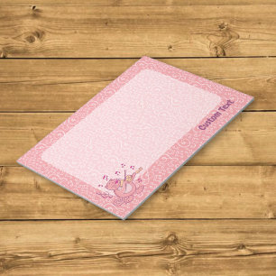 Rosa Katze mit Violine Notepad Notizblock