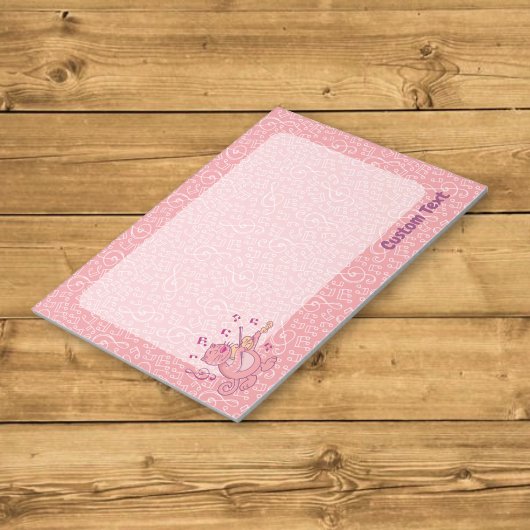 Rosa Katze mit Violine Notepad Notizblock