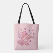 Rosa Katze mit Violine Tasche (Rückseite)