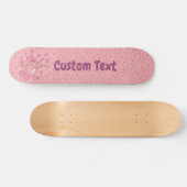 Rosa Katze mit Violinskateboard Skateboard (Horizontal)