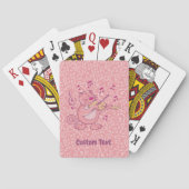 Rosa Katze mit Violinspielkarten Spielkarten (Rückseite)
