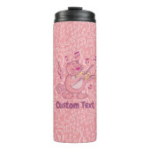 Rosa Katze mit Violintherm Thermosbecher (Vorderseite)