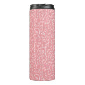 Rosa Katze mit Violintherm Thermosbecher (Rückseite)