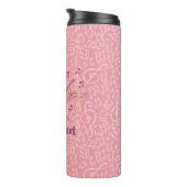 Rosa Katze mit Violintherm Thermosbecher (Nach rechts gedreht)