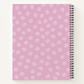 Rosa Katze mit weißem Swirt-HintergrundNotebook Notizblock (Rückseite)