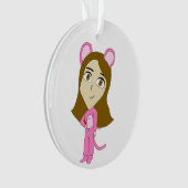 Rosa Katze Ornament (Vorderseite)