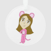 Rosa Katze Ornament (Rückseite)