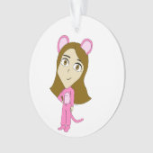 Rosa Katze Ornament (Vorderseite)