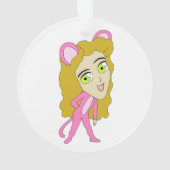 Rosa Katze Ornament (Rückseite)