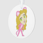 Rosa Katze Ornament (Vorderseite)