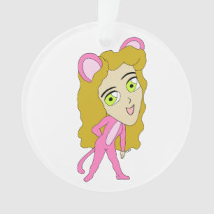 Rosa Katze Ornament
