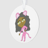 Rosa Katze Ornament (Vorderseite)