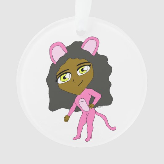 Rosa Katze Ornament (Vorderseite)