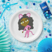 Rosa Katze Pappteller (Party)