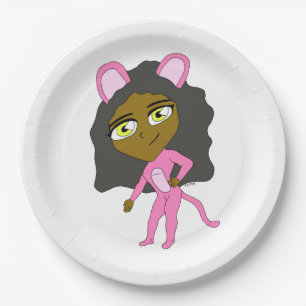 Rosa Katze Pappteller