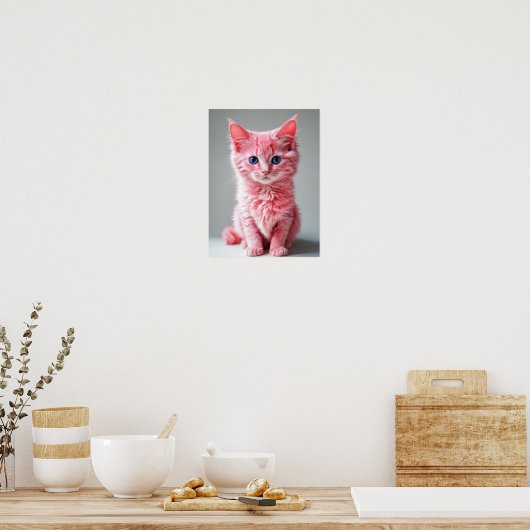 Rosa Katze Poster (Küche)