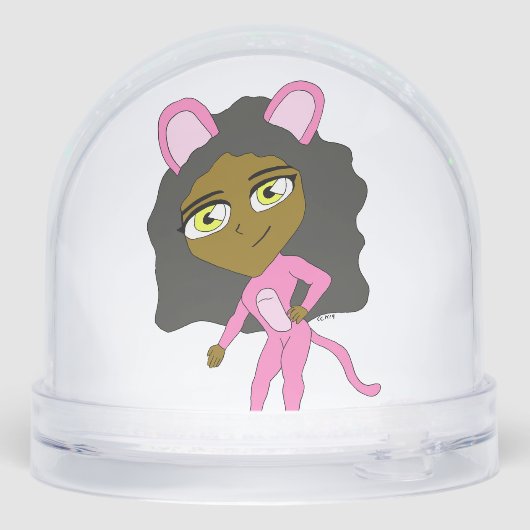 Rosa Katze Schneekugeln (Rückseite)