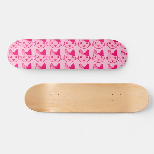 Rosa Katze Skateboard (Horizontal)