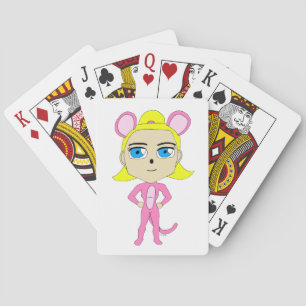 Rosa Katze Spielkarten