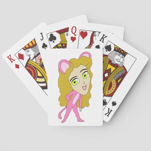 Rosa Katze Spielkarten (Rückseite)