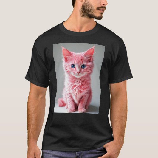 Rosa Katze T-Shirt (Vorderseite)