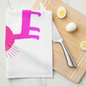 Rosa Katze Zeichnend Teetuch Geschirrtuch (Viertel Falte)