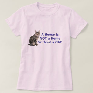 Rosa Katze Zuhause Personalisiertes T-Shirt