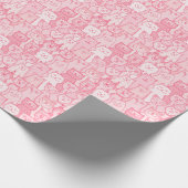 Rosa Katzen, Adorable Nahtlose Muster. Geschenkpapier (Ecke)