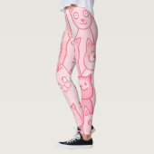 Rosa Katzen, Adorable Nahtlose Muster. Leggings (Links)