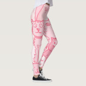 Rosa Katzen, Adorable Nahtlose Muster. Leggings (Rechts)