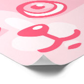 Rosa Katzen, Adorable Nahtlose Muster. Poster (Ecke)