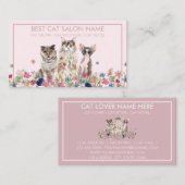 Rosa Katzen Blume Visitenkarte (Vorne/Hinten)