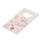 Rosa Katzen Frische Geldbeutel Flaschenöffner (Vorderseite Schrägansicht)