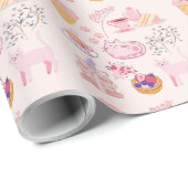 Rosa Katzen Frische Geschenkpapier (Rolleneckpunkt)