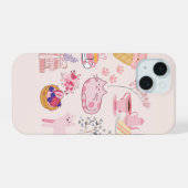 Rosa Katzen Frische iPhone 15 Hülle (Rückseite (Horizontal))