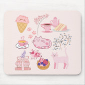 Rosa Katzen Frische Mousepad (Vorne)