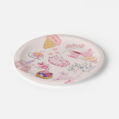 Rosa Katzen Frische Pappteller (Schrägansicht)