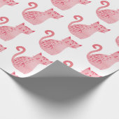 Rosa Katzen Geburtstag Geschenkpapier (Ecke)