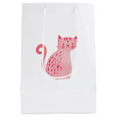 Rosa Katzen Geburtstag Mittlere Geschenktüte (Rückseite)