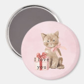Rosa Katzen Geschenk Liebe Magnet (Vorderseite/Rückseite)