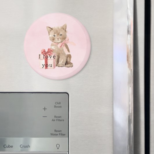 Rosa Katzen Geschenk Liebe Magnet (In Situ (Kühlschrank))
