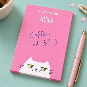 Rosa Katzen Haftnotizen Benutzerdefinierter Name S Post-it Klebezettel