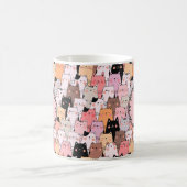 Rosa Katzen Illustration Monogramm Tasse (Mittel)
