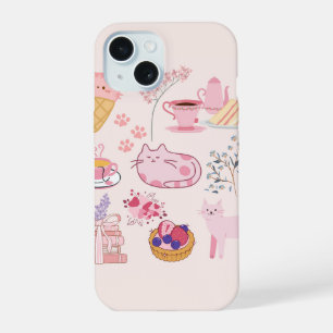 Rosa Katzen Kuscheligkeit iPhone 15 Hülle